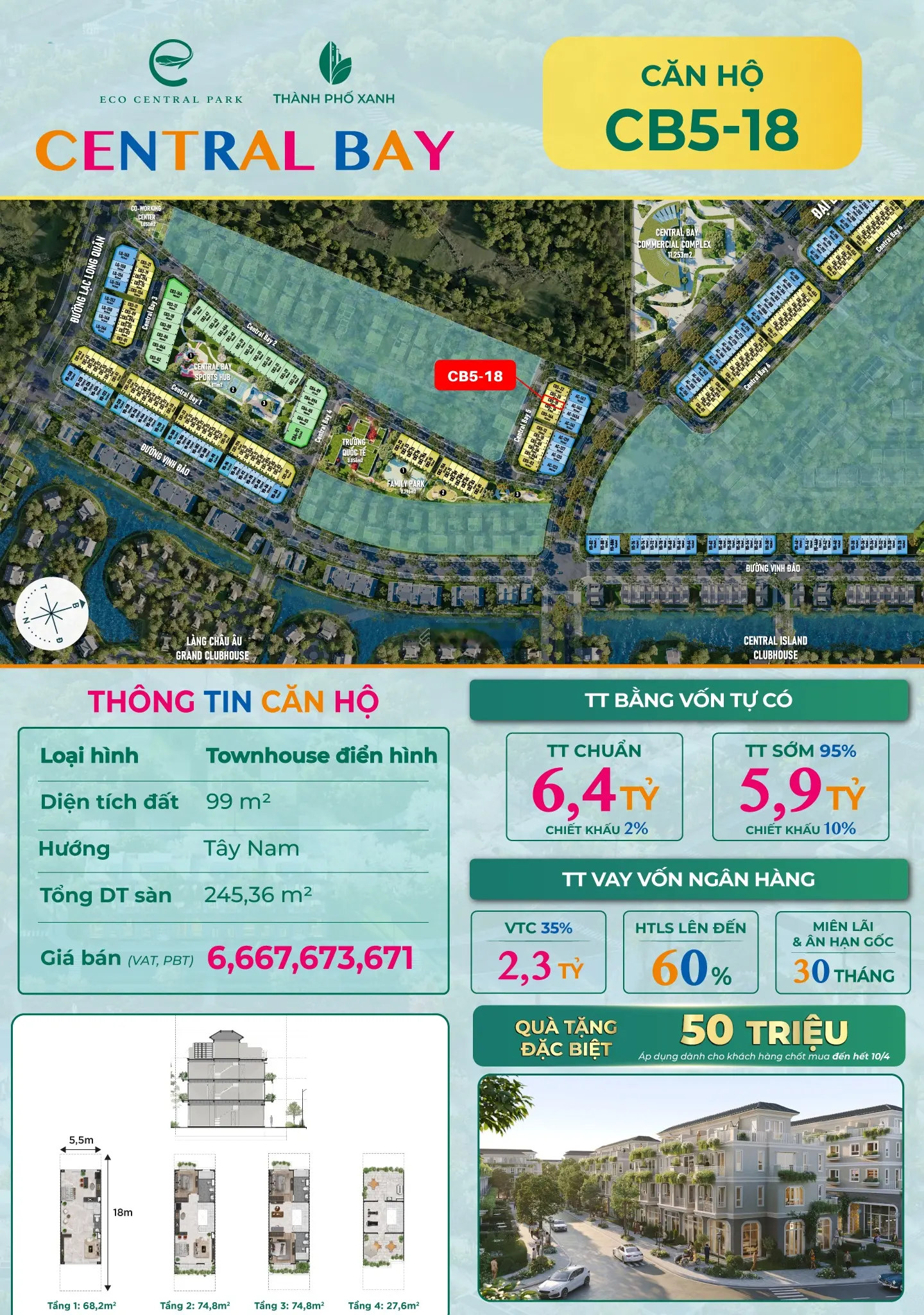 Duy nhất trên thị trường Townhouse Central Bay giá tốt nhất thị trường