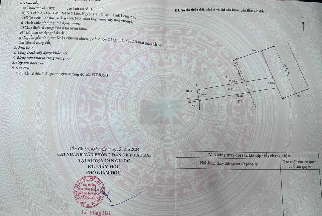 đất mặt tiền 835 ngay ngã 3 giá ngộp cần bán gấp