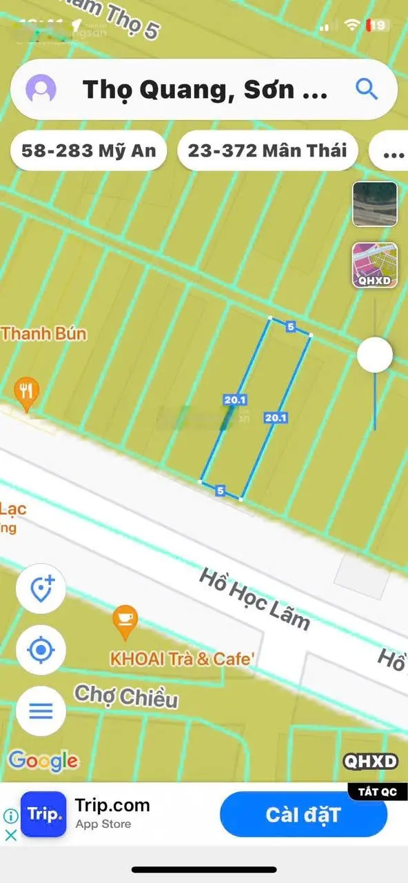 Bán Đất Mặt Tiền Đường 7,5m lề 4,5m Hồ Học Lãm sát biển Mân Thái- Sơn Trà - Đà Nẵng
