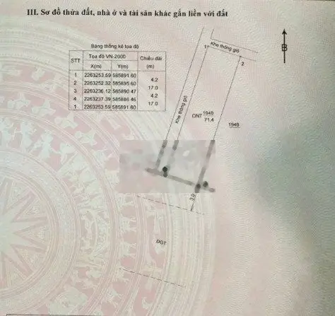 Đất Tái Định cư Phú Xuân: O15-L26, Lô đất 2 khe thoáng