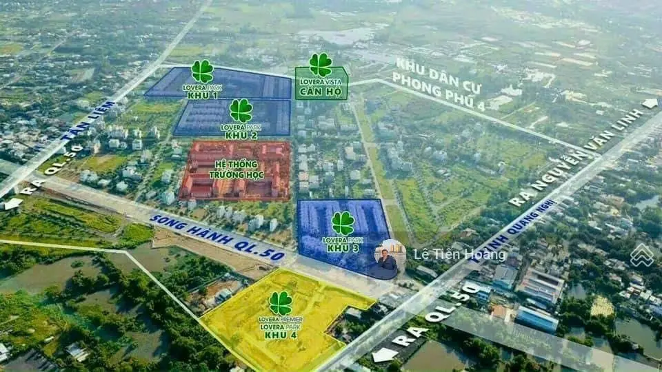 12.9 tỷ lô đất 2 mặt tiền Quốc Lộ 50 Song Hành, Phong Phú, Bình Chánh