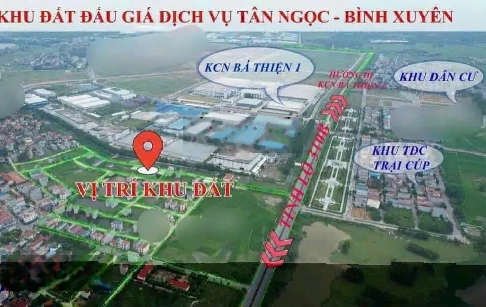 Cần bán gấp 100 m khu giãn dân Tân Ngọc Bá Hiên Bình Xuyên vị tri trung tâm giáp 3 KCN