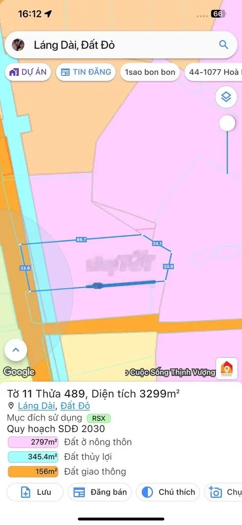 BÁN VƯỜN CÂY ĂN TRÁI HƠN 3 SÀO ĐƯỜNG NHỰA XÃ LÁNG DÀI giá chỉ 2,4 tỷ