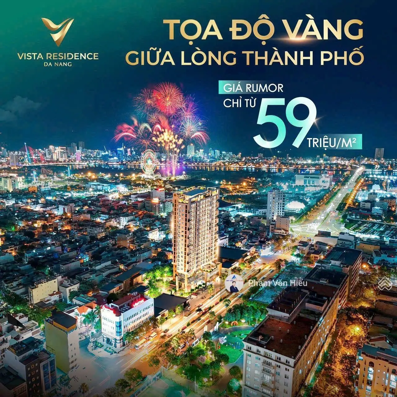 Căn hộ Vista Residence Đà Nẵng -Giá 3,95 Tỷ,Ven Sông Hàn -View Pháo Hoa -Biển Mỹ Khuê Đà Nẵng.