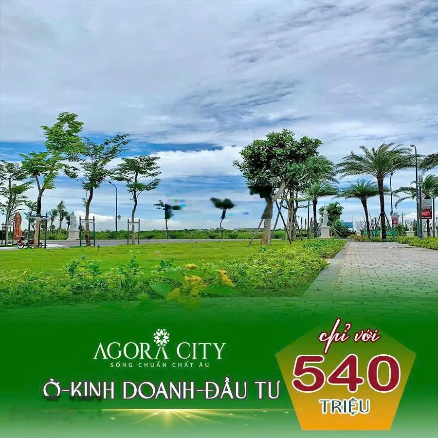 Agora City. Là khu dân cư kiểu mẫu. Nằm liền kề trung tâm hành chính huyện Thủ Thừa, Long An