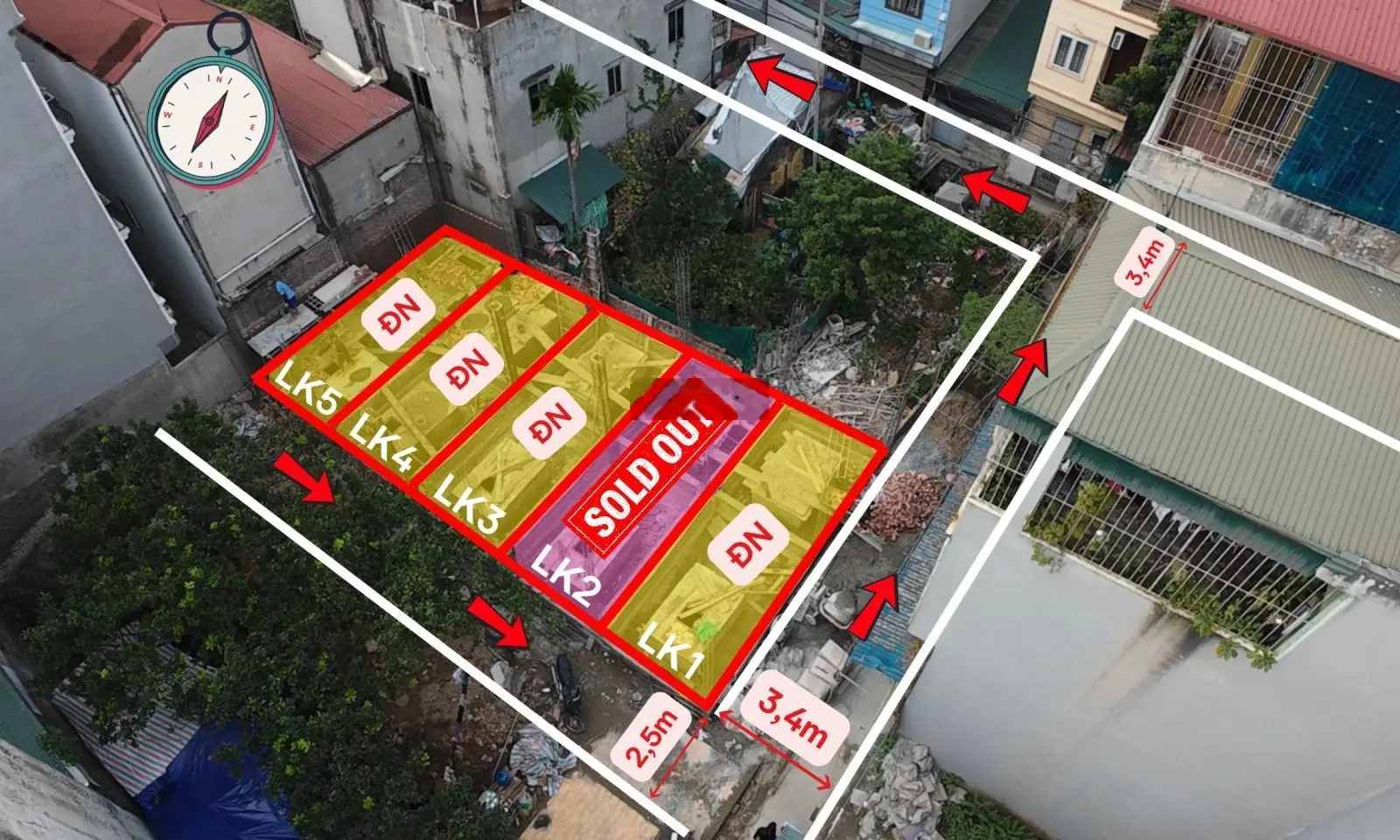 Nhà riêng 5 tầng S=30m2, có sổ, nhỉnh 4 tỷ, cách smartcity 1km, cách Aeon 1km, cách vincom 1,5km