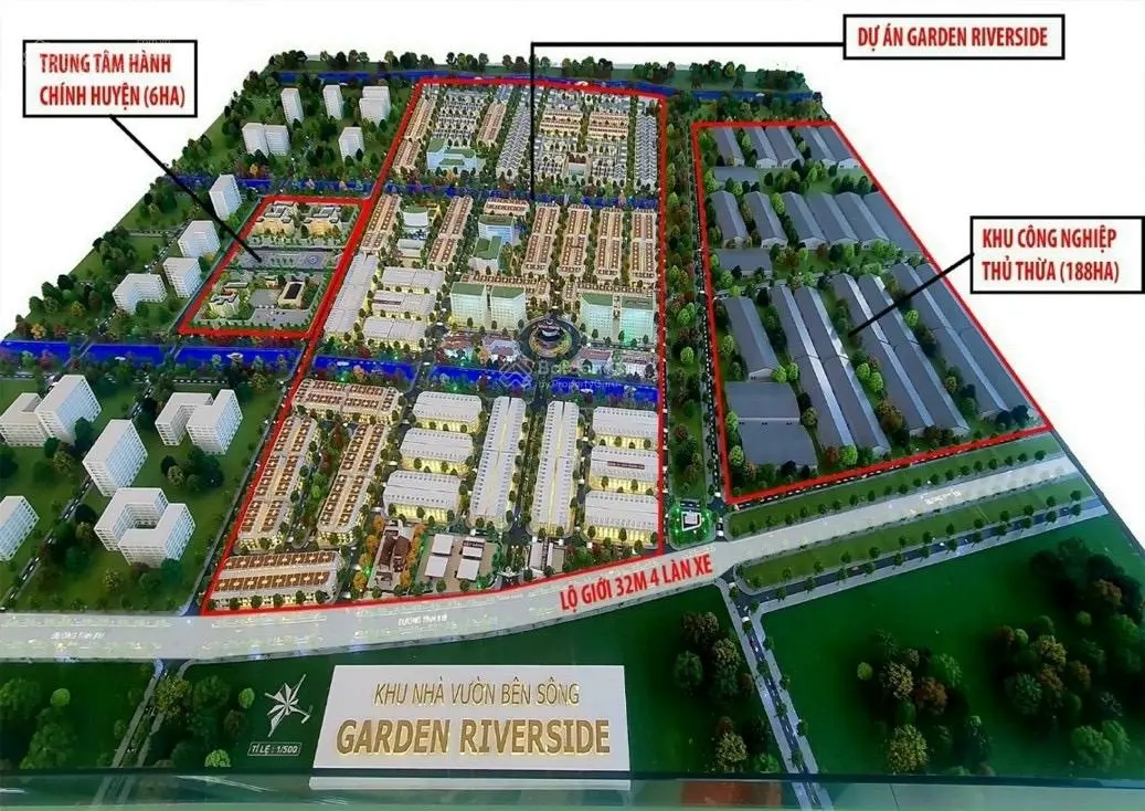 Bán đất KDC Garden Riverside ngay trung tâm thị trấn Thủ Thừa, đối diện trung tâm hành chính huyện