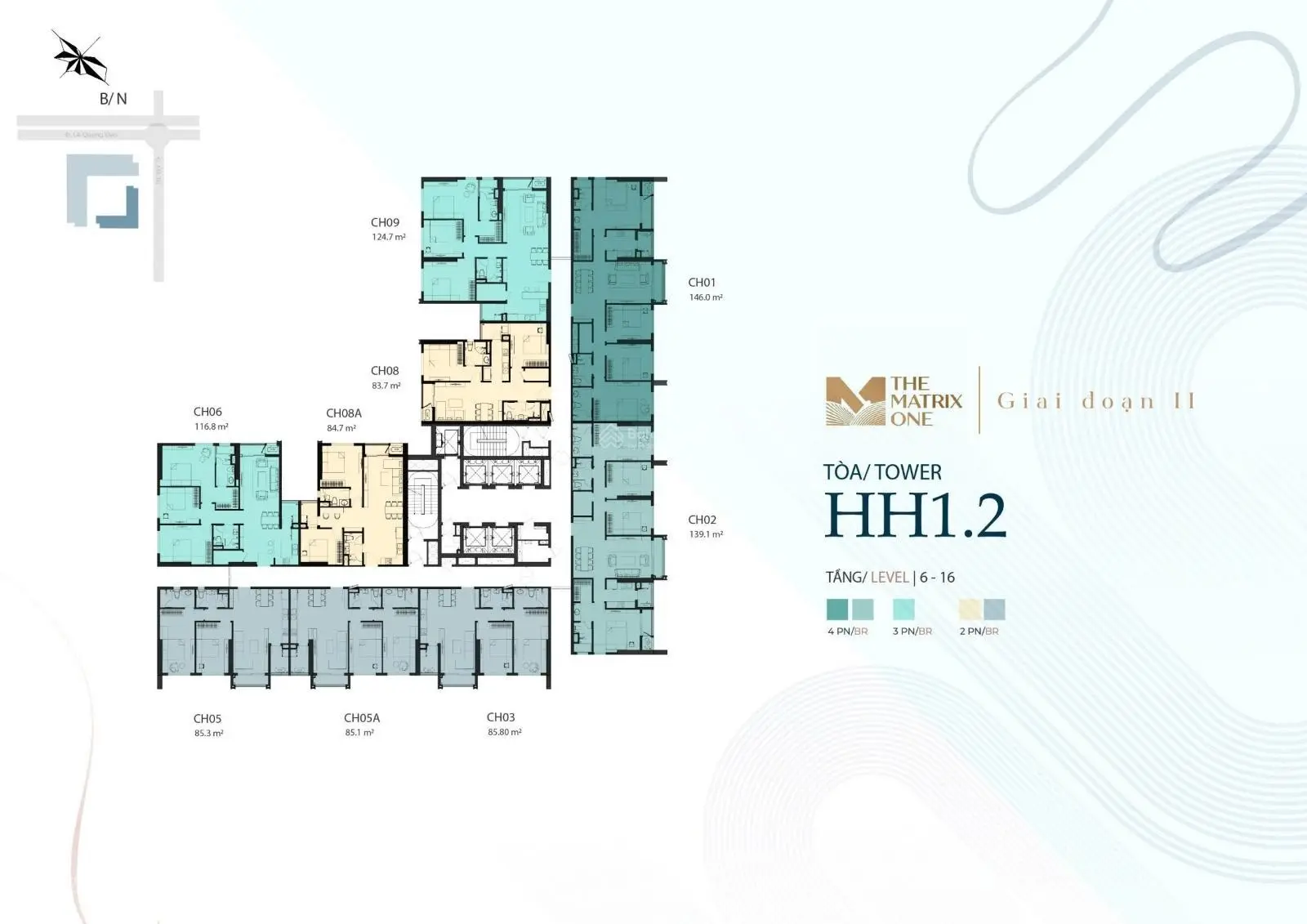 Bán căn 2 ngủ 80m2 The Matrix One giai đoạn 2, bàn giao tiểu chuẩn cao cấp hơn giai đoạn 1
