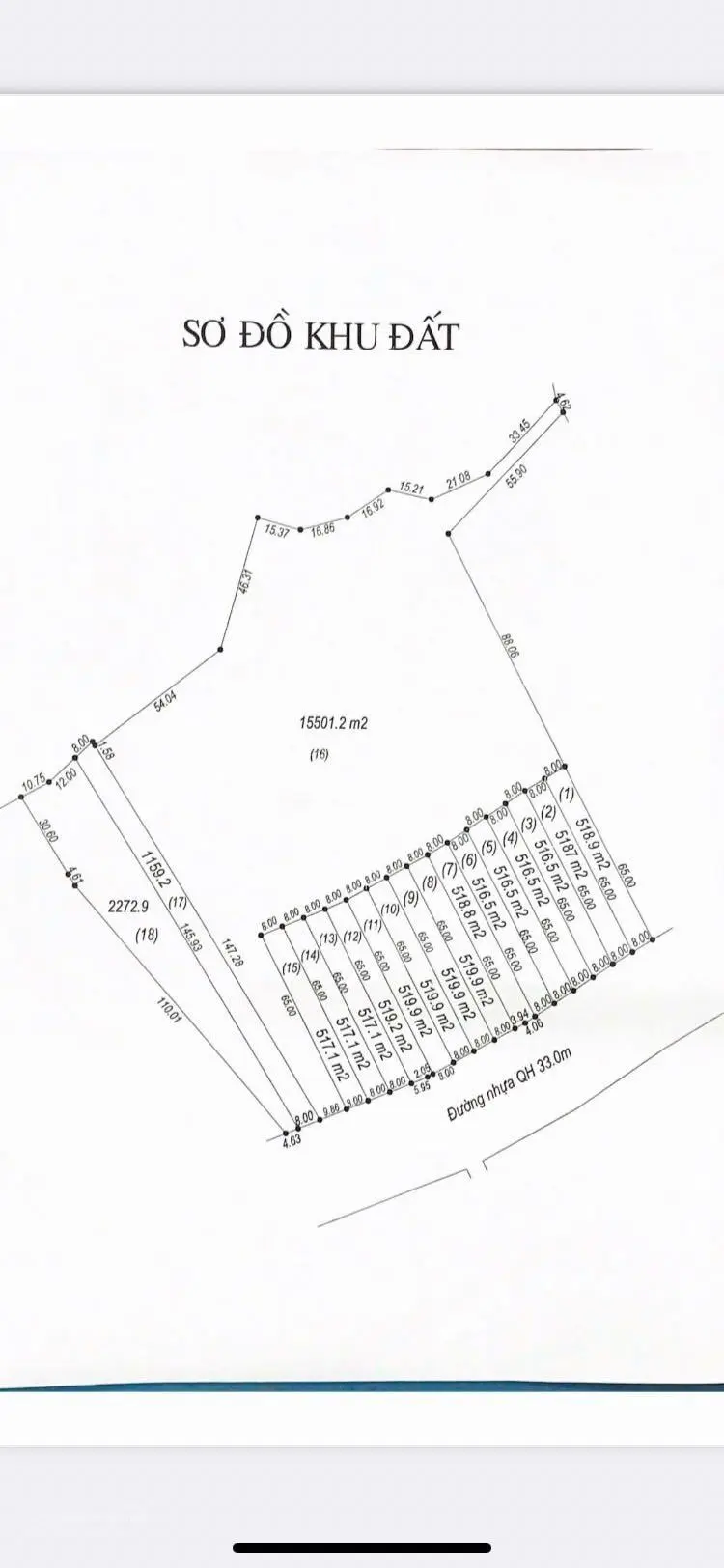Bán sỉ 17 lô siêu rẻ, DT 2,8ha giá sốc 6,250 tỷ, đường nhựa QH 33m, ngay ủy ban, trường học, khu CN