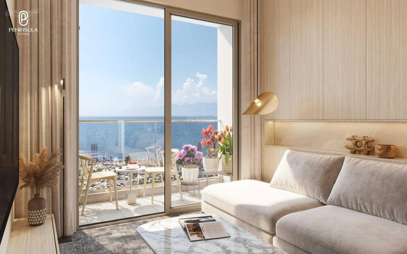 Giỏ hàng cực đẹp căn hộ Peninsula Đà Nẵng, căn 2PN view Sông Hàn, diện tích 73,2m2, hướng Đông Nam
