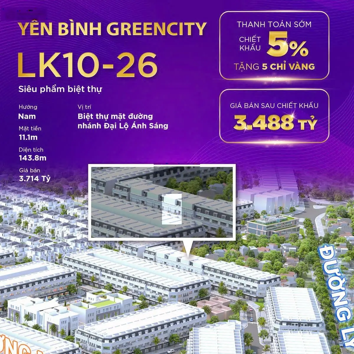 Em đang có lô hoa hậu tại dự án, mặt tiền 11m, đối diện bãi đỗ xe, giá chỉ nhỉnh 24tr/m2
