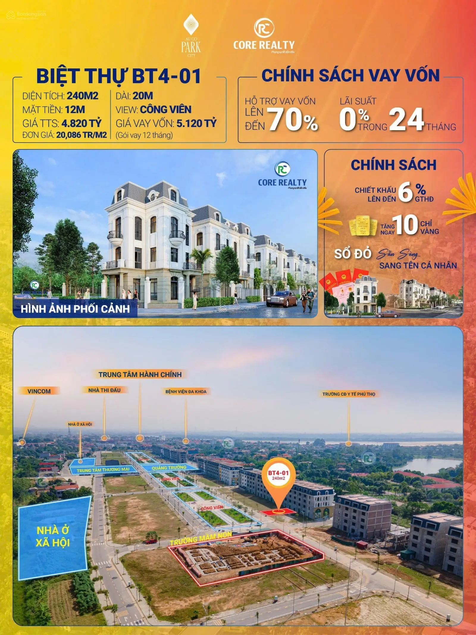 Đất nền - biệt thư view công viên - trung trung tâm thành phố