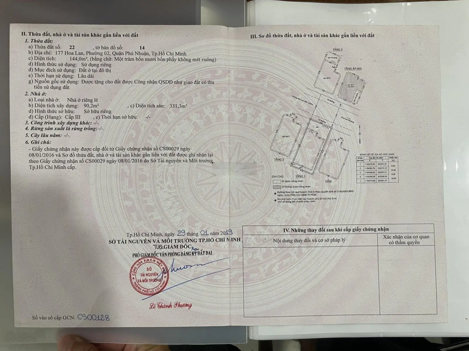 Bán nhà mặt tiền 177 Hoa Lan, P. 2, Quận Phú Nhuận - kết cấu 1 hầm 1 trệt 4 lầu