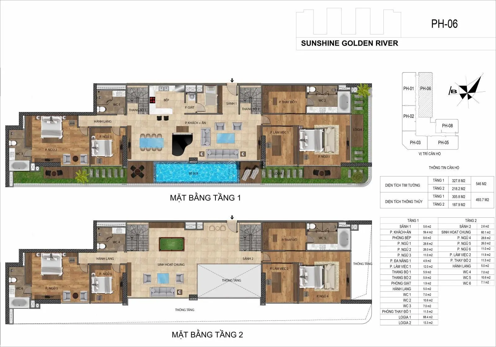 Penthouse vip No1 Ciputra Golden River 493.7m2 100tr/m2 ~ 49 tỷ có bể bơi tại ban công
