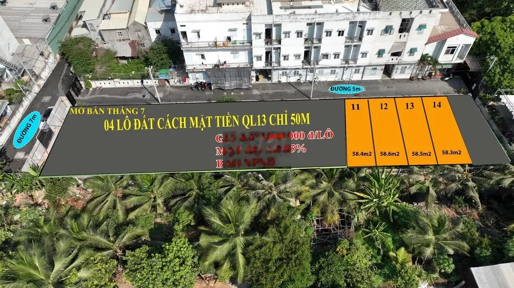 Đất xây dựng tự do cách QL13 50m, sát đường Hiệp Bình hẻm ô tô.