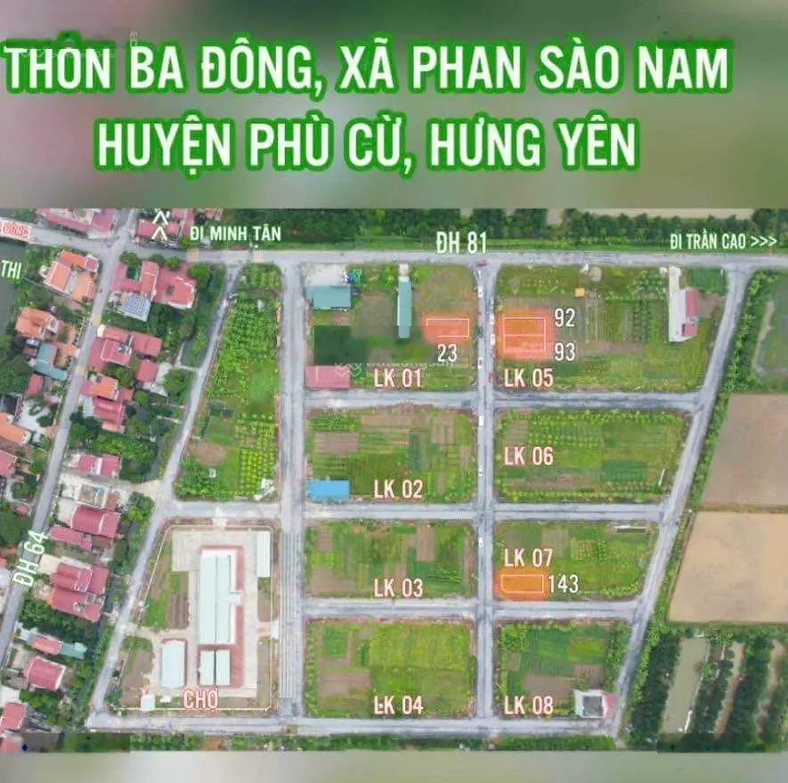 Cần bán 87m2 đấu giá Phan Sào Nam, nhìn sang chợ Ba Đông. giá chỉ 1,25 tỷ rẻ nhất khu, đường 15m