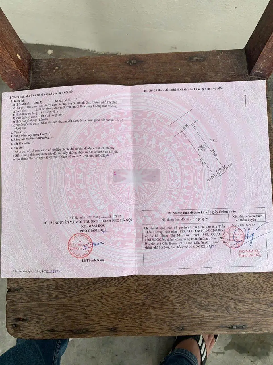 Chinh chủ bán lô đât đấu giá Khu Dược Liệu xã, Cao Dương, Huyện Thanh Oai