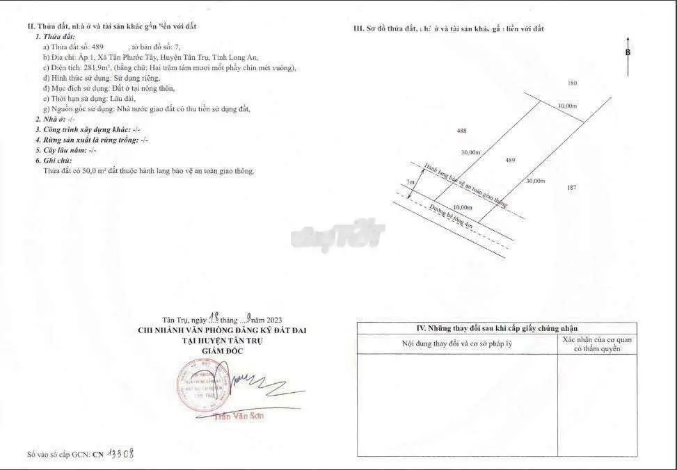 Hàng mới Tân Phước Tây Tân Trụ