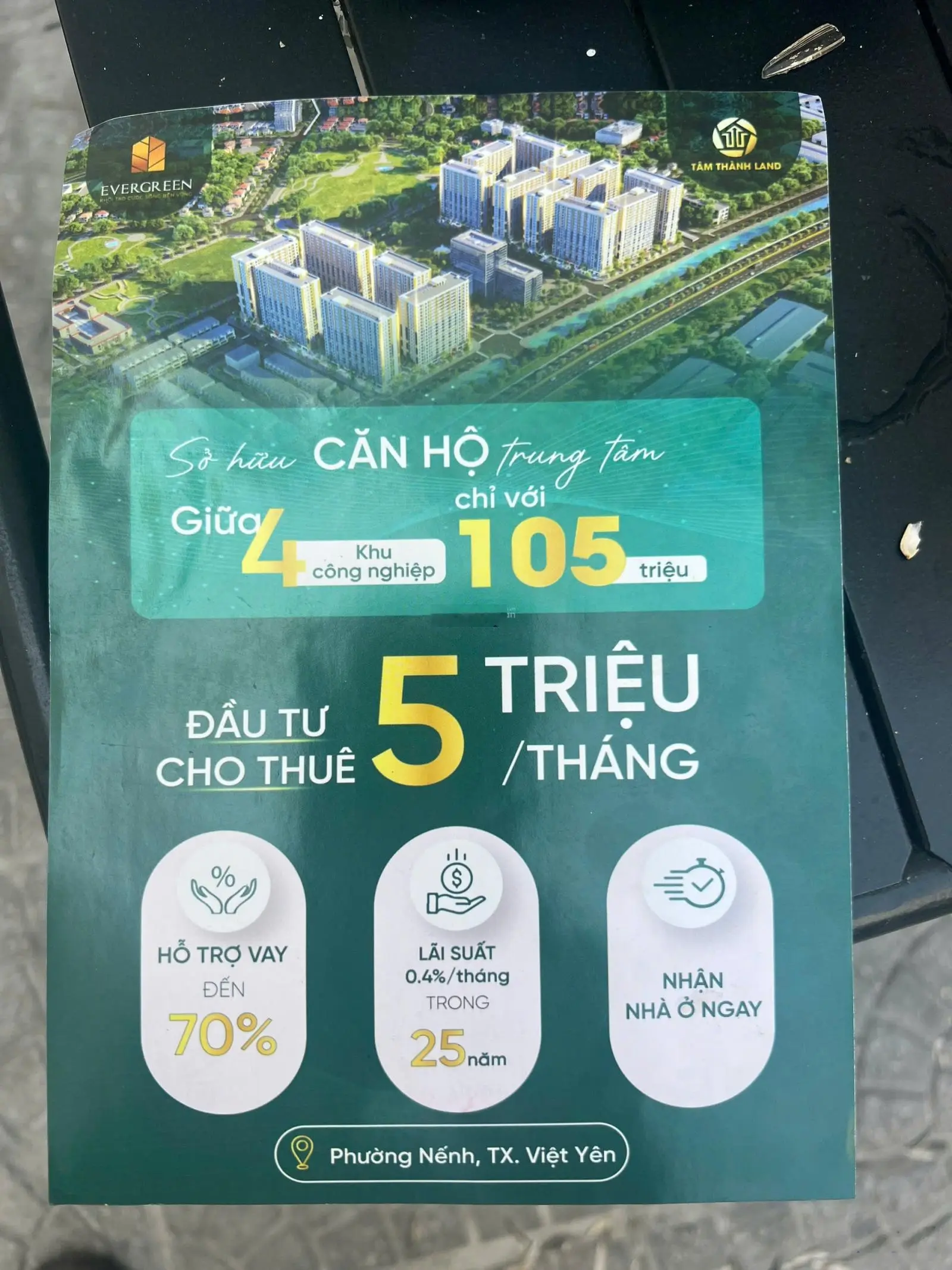 Bán căn hộ tại tòa đẹp nhất chung cư NOXH Evergreen Bắc Giang chỉ với 100 triệu