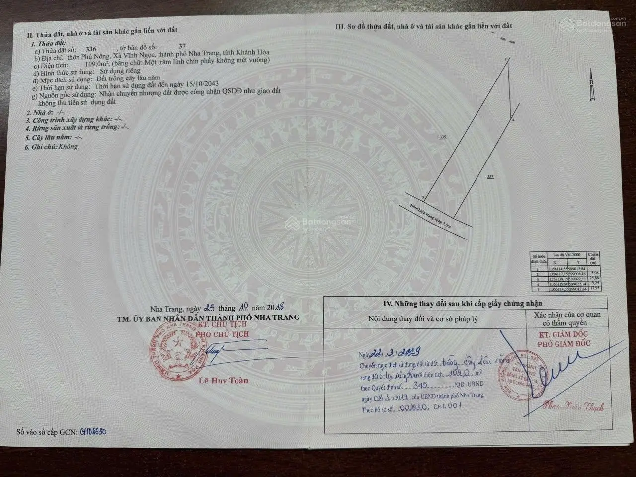 Bán nhà 109m2 Gò Cây Sung Phú Nông Vĩnh Ngọc Nha Trang giá 2tỷ990