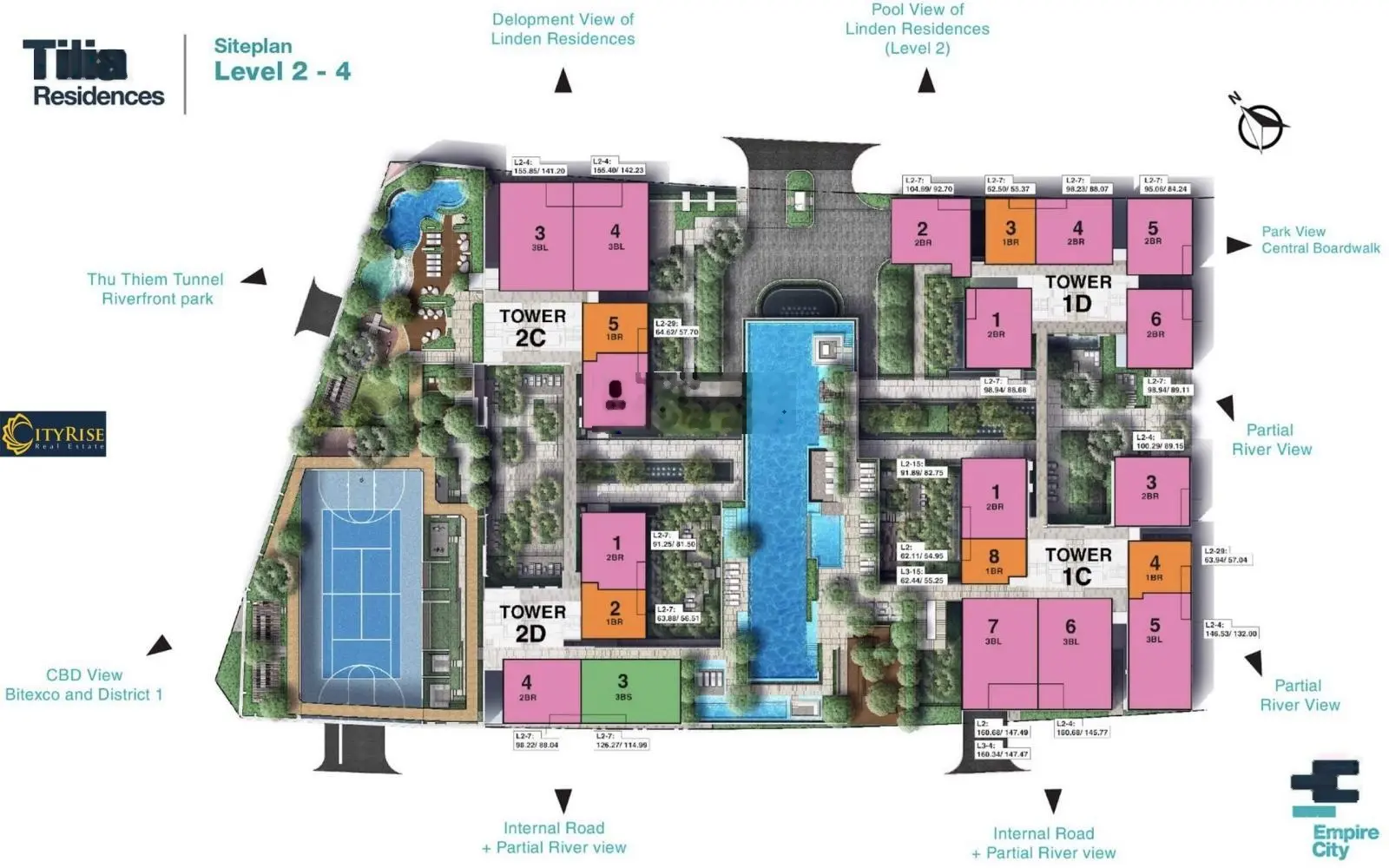 Giá bán tốt nhất căn 2PN - Empire City, Quận 2 +view sông+pháo hoa ôm trọn SG hoa lệ. Xem nhà ngay