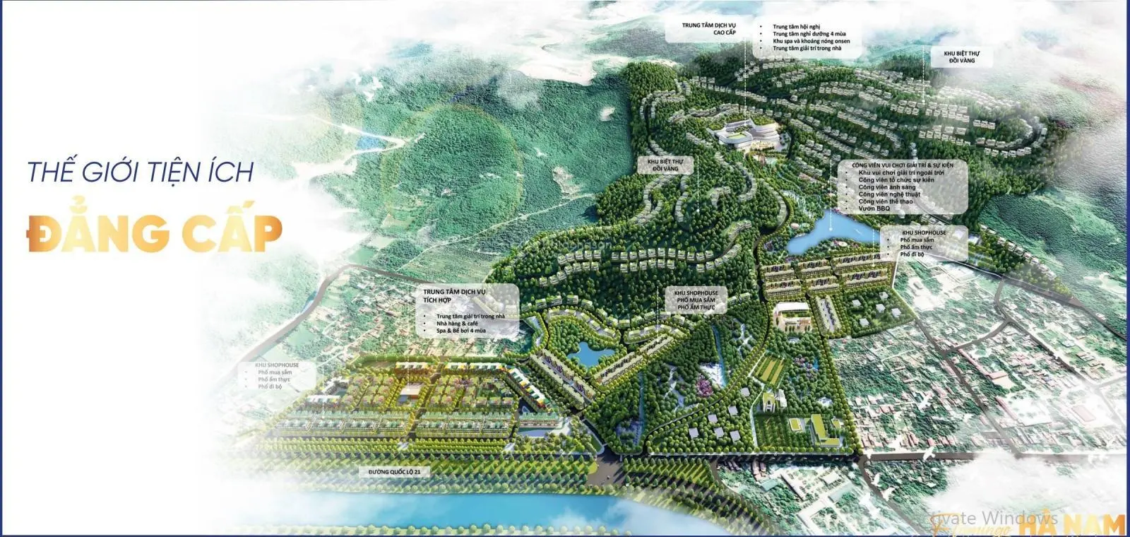 Bán biệt thự view 600ha hồ Tam Chúc 180m2x mặt tiền 10m Flamingo Golden Hill Hà Nam kinh doanh luôn