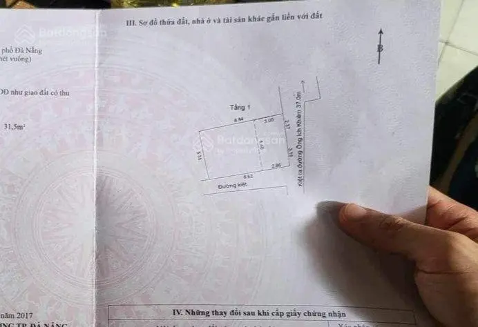 Nhà 2 mặt kiệt Ông Ích Khiêm. Gần đường. Gần Chợ Cồn. Đường 2,5m
