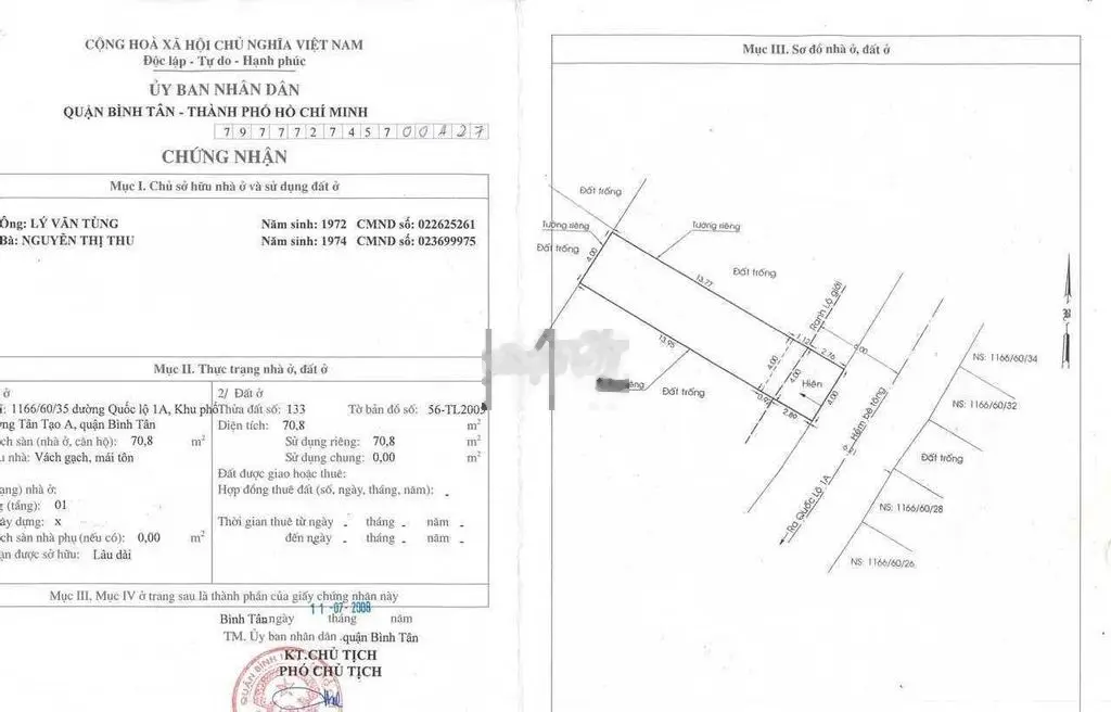 Chỉ 4.5 tỉ sở hữu nhà riêng 4x18m, chính chủ gần Aeon Bình Tân