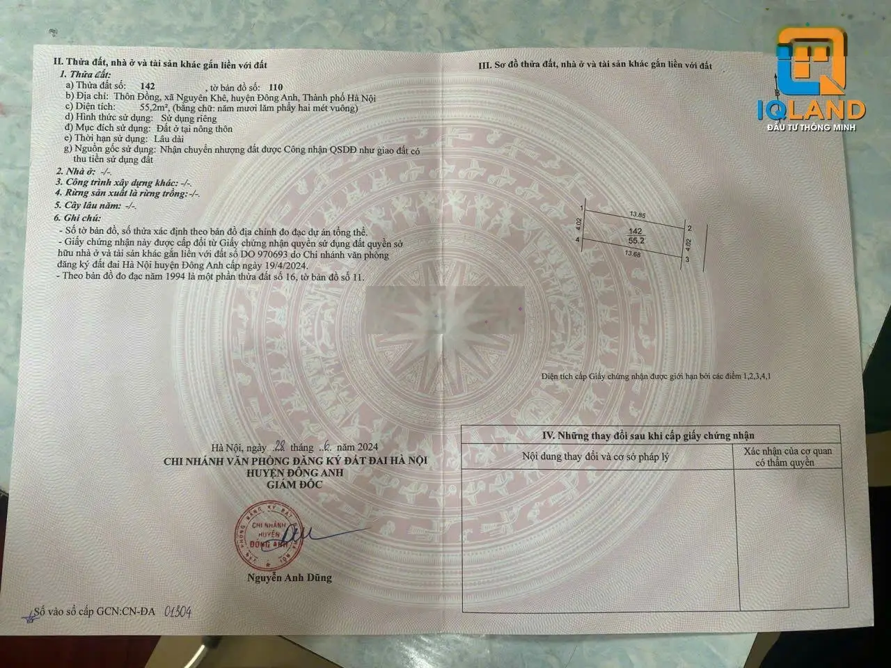 Bán đất giá 61 triệu/m² tại Đường Nguyên Khê, Đông Anh, Hà Nội