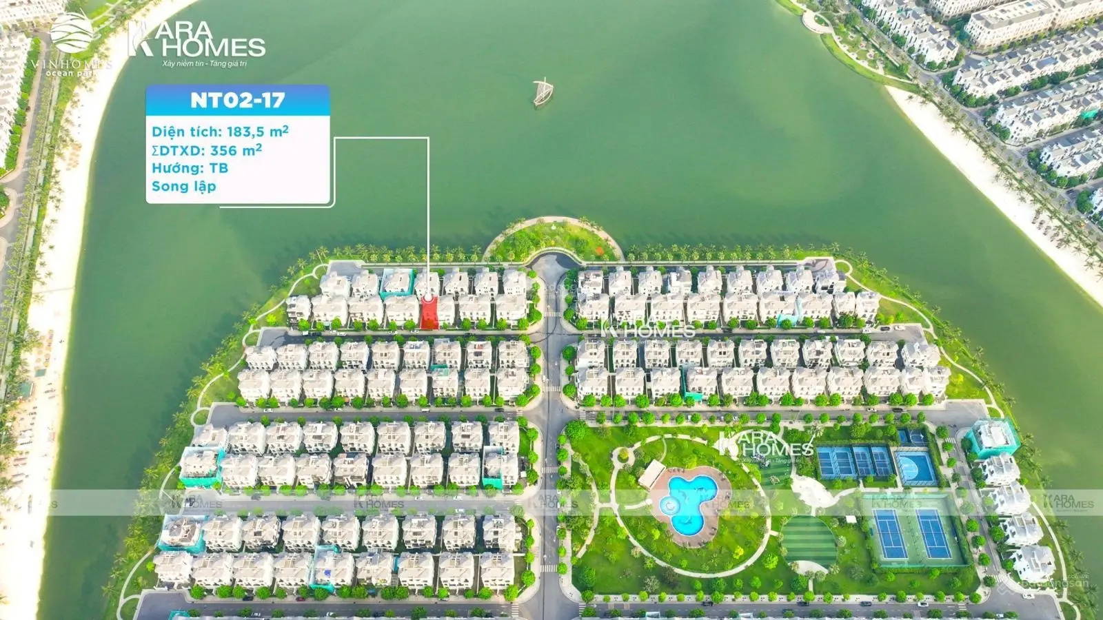 Bán biệt thự song lập 183m2 rộng nhất tại Ngọc Trai Vinhomes Ocean Park