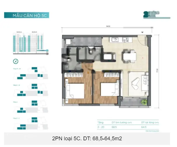 Bán căn hộ Dlusso - 2 phòng ngủ - 4.2 tỷ