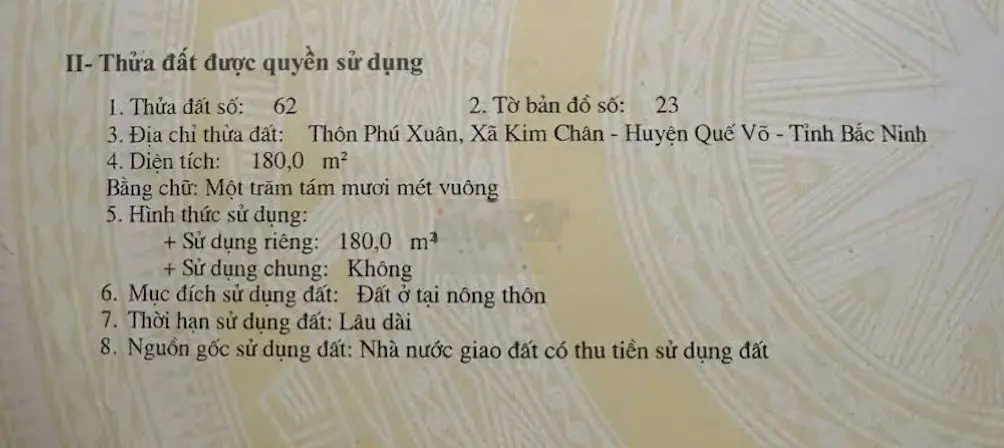 Chính chủ cần bán đất giãn dân Phú Xuân, Kim Chân, Tp Bắc Ninh