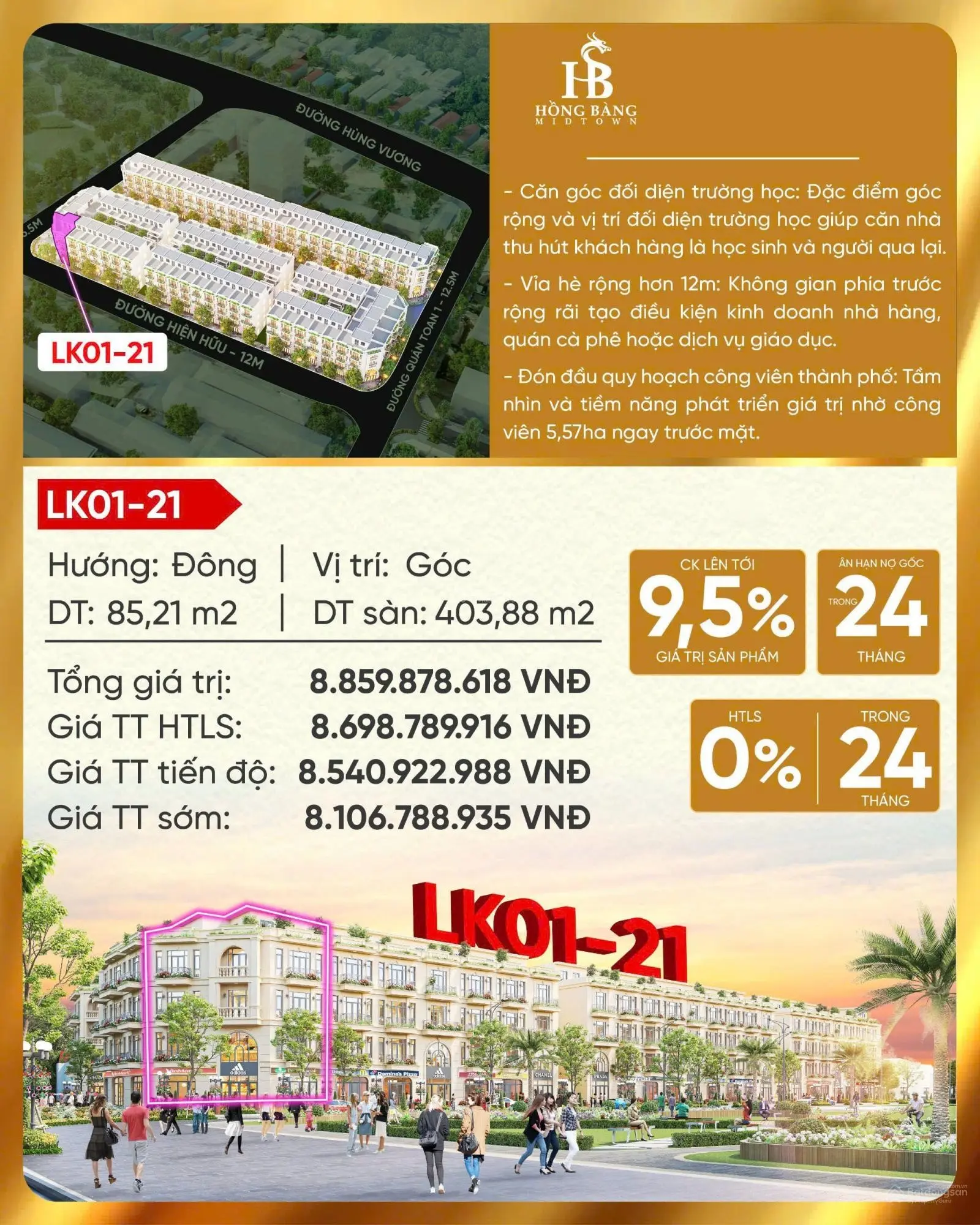 Shophouse 5 tầng lô góc view trường học vỉa hè rộng 10m kinh doanh được tại Quán Toan, Hồng Bàng