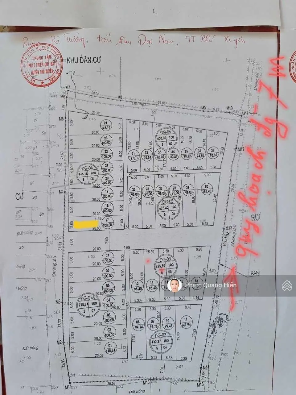Bán lô góc 17 tiểu khu Đại Nam, thị trấn Phú Xuyên - LH 0973 736 ***