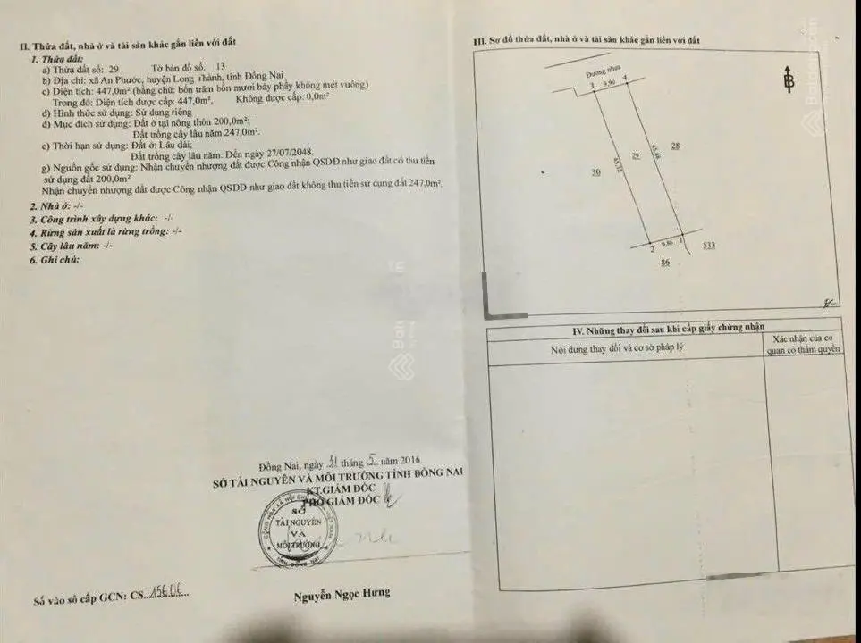 Bán đất mặt tiền đường Phùng Hưng