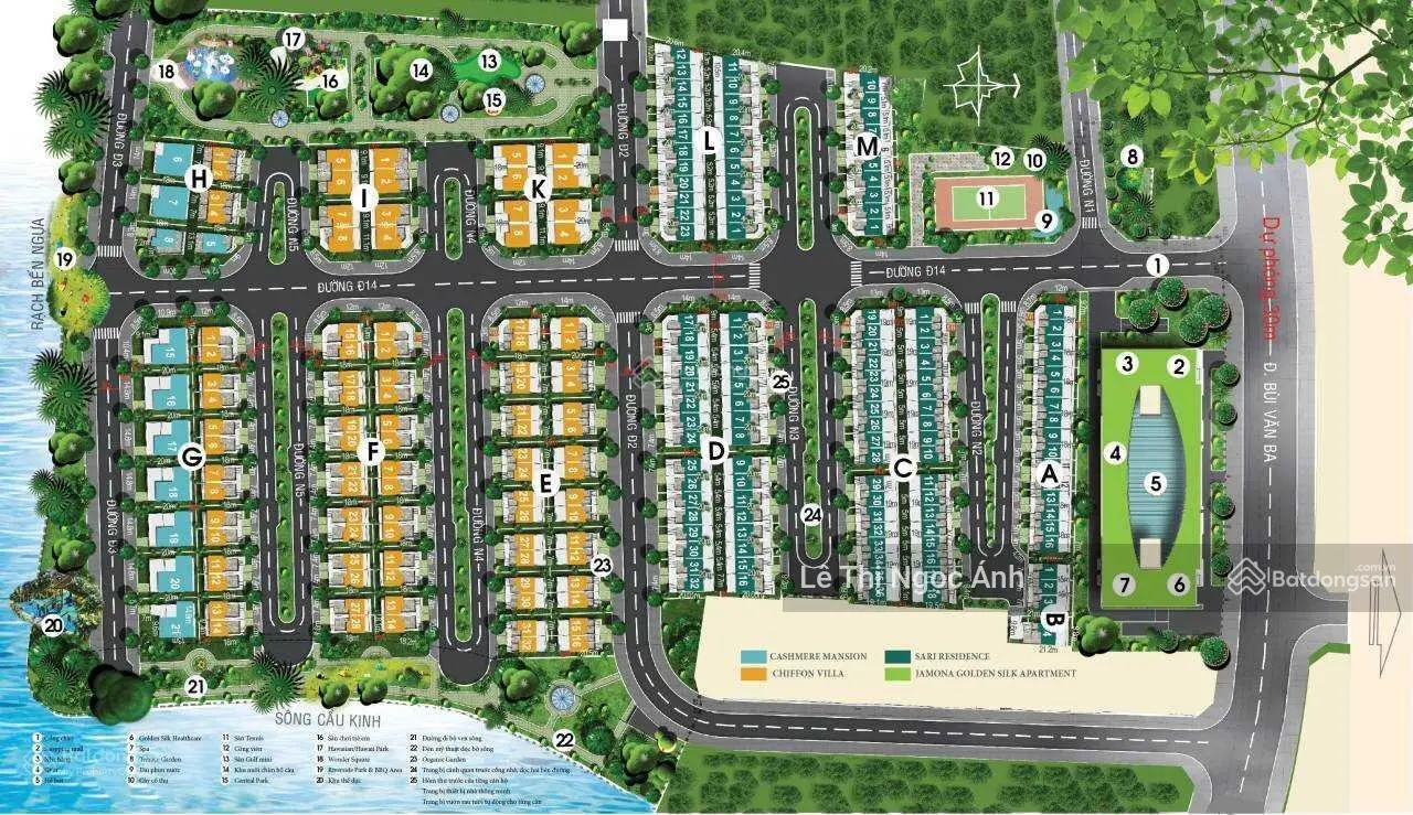 Biệt thự ven sông khu compound Jamona Golden Silk 133.2m2 ngang 7.4m trệt 2 lầu chỉ 16 tỷ TL