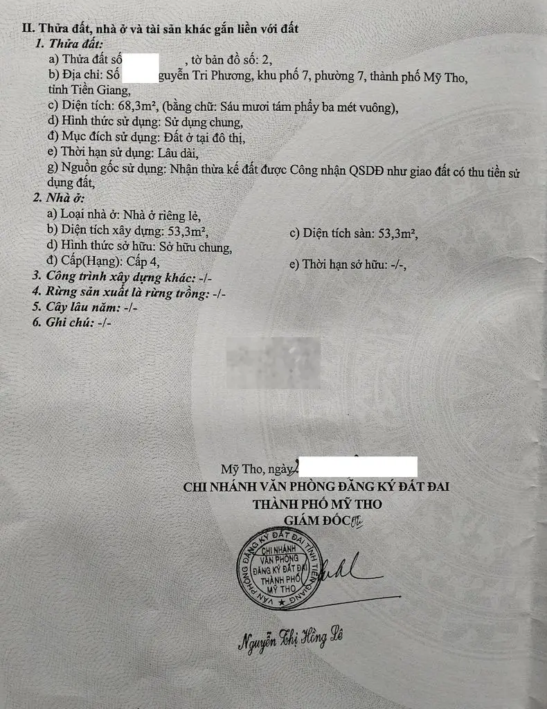 Nhà mặt tiền Phường 7 trung tâm Mỹ Tho (gần trường Nguyễn Trãi, VINCOM