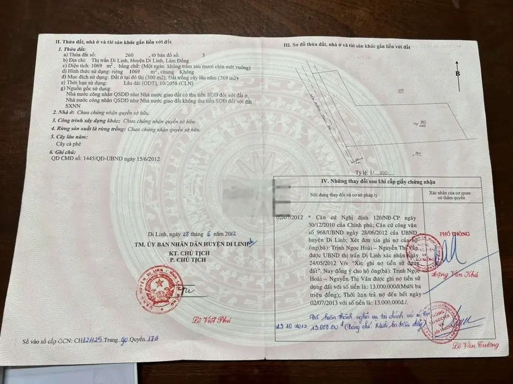 Chủ cần ra đất ngay trung tâm TT. Di Linh, quy hoạch thổ cư.