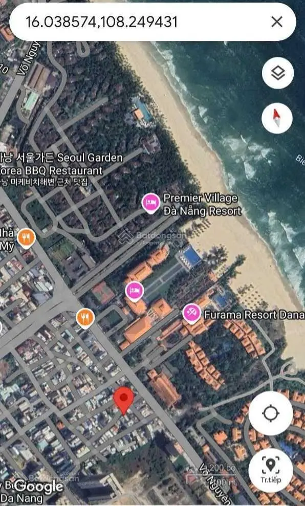 Bán lô đất kiệt 5m Võ Nguyên Giáp đối diện Furama cách bãi tắm 100m