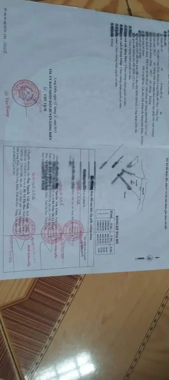 CHÍNH CHỦ GỬI BÁN LÔ ĐẤT MẶT TIỀN ĐƯỜNG SỐ 8 : thị trấn long điền -bà rịa Vũng tàu Dt trên sổ là 2