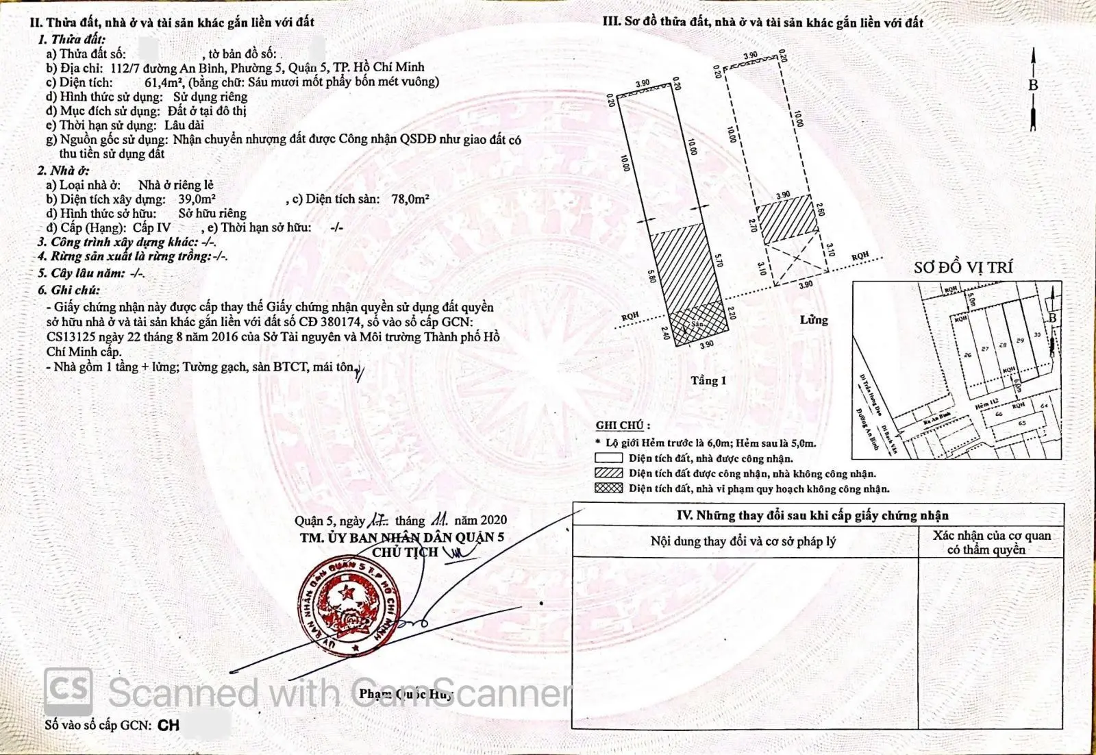 Chính chủ cần bán nhà riêng đường An Bình, 10,5 tỷ VND, 61,4m2, 3PN, 3WC/PT