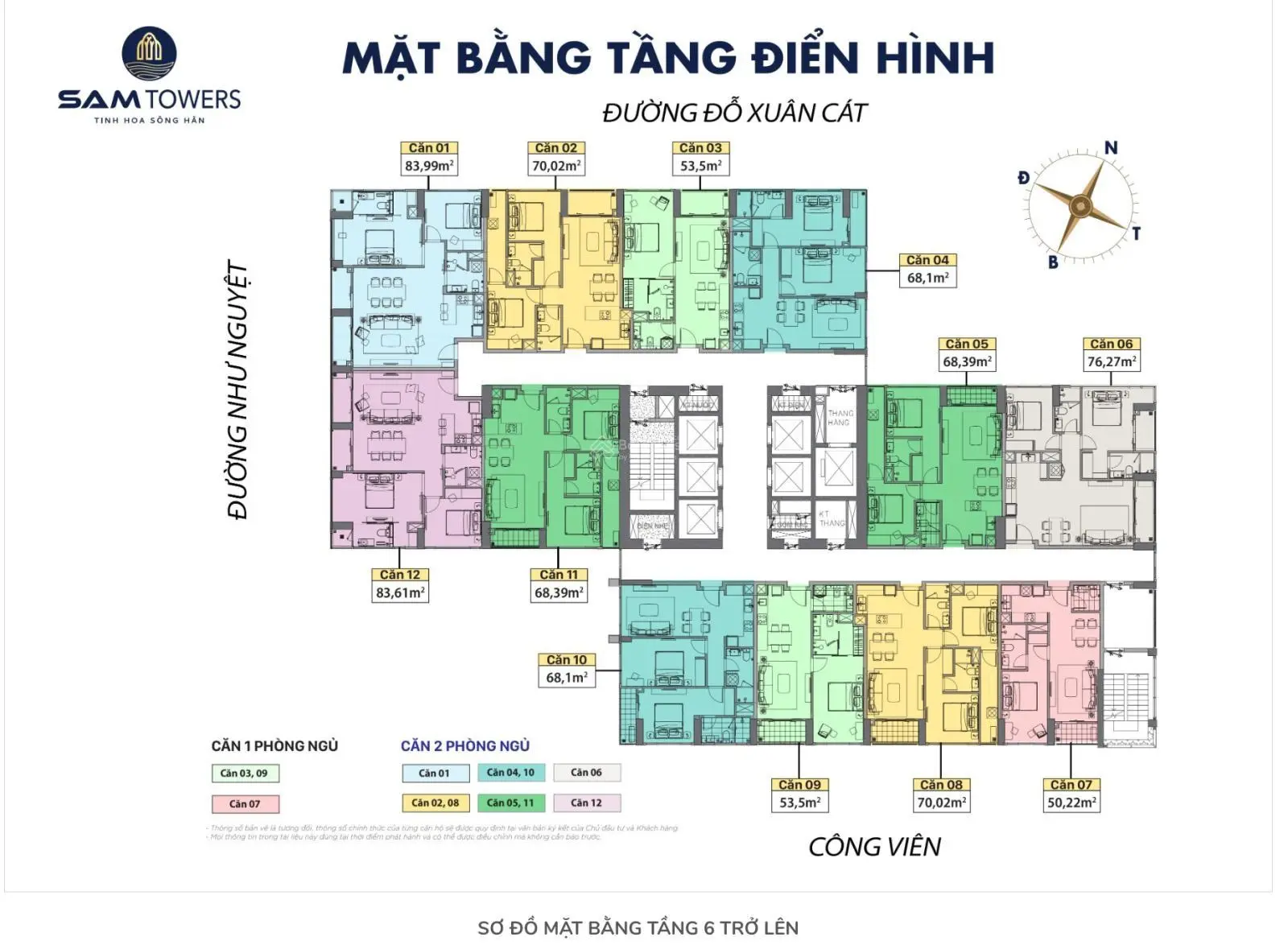 Căn hộ SAM Towers Đà Nẵng 2 phòng ngủ góc mặt sông giá 4.7 tỷ (100%)