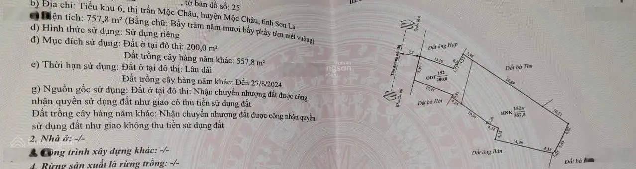 Chưa đến 15 tỷ sở hữu ngay 758m2 phố cổ Mộc Châu xây Biệt thự hoặc nhiều hoạt động kinh doanh khác