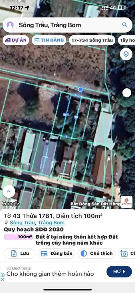 Đất thổ cư giá rẻ khu vực sát Bên KcN bàu xéo Trảng Bom