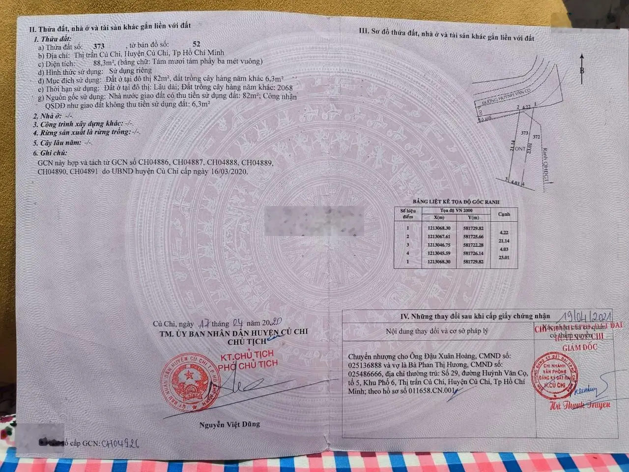 Bán gấp đất thổ cư đường Huỳnh văn Cọ, Thị trấn Củ Chi
