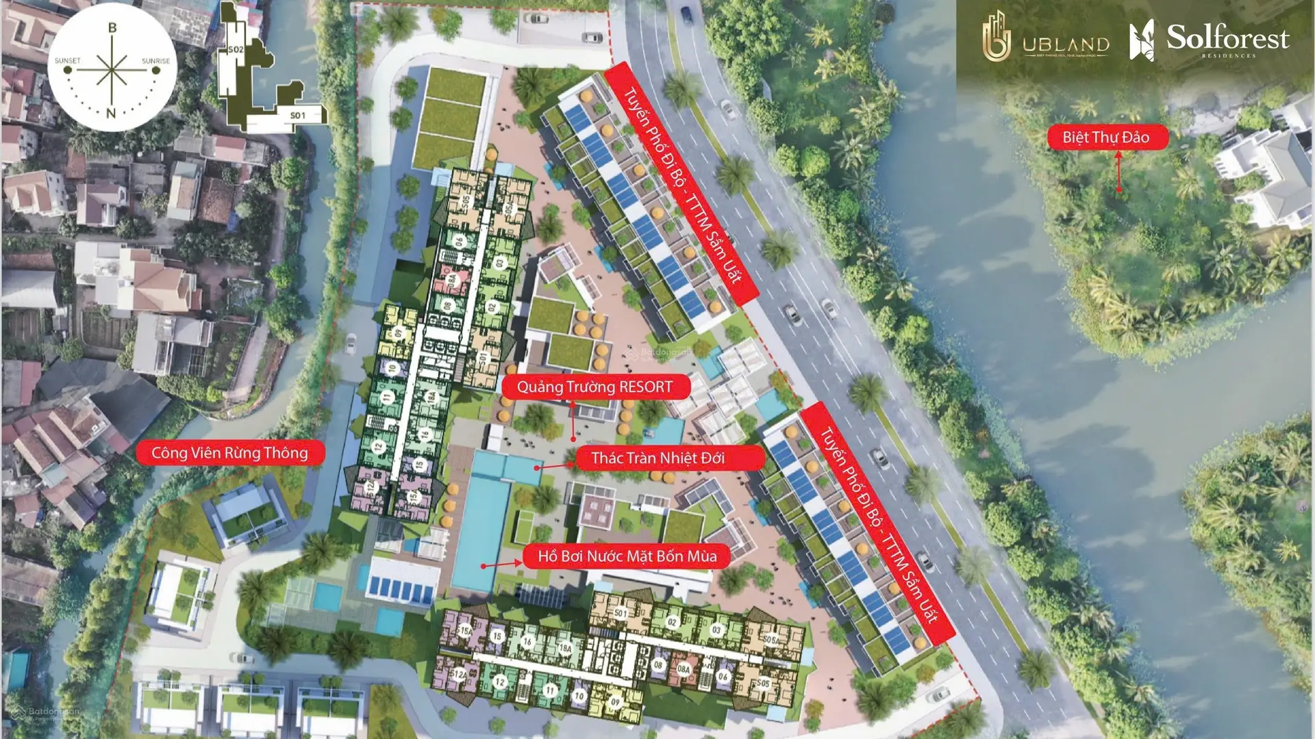 Bán căn Sol Forest Ecopark, 1 ngủ 45m² - đủ đồ, hướng Nam mát mẻ, giá 2,x tỷ bao phí