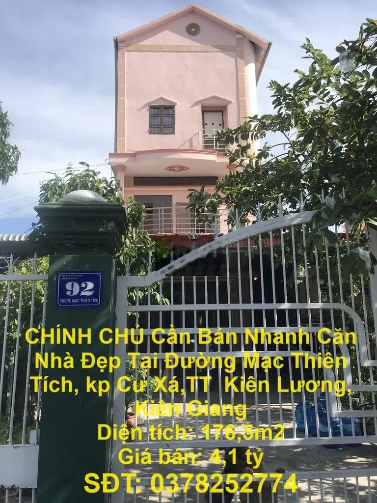 Nhà Đẹp Tại Đường Mạc Thiên Tích, kp Cư Xá,TT Kiên Lương, Kiên Giang