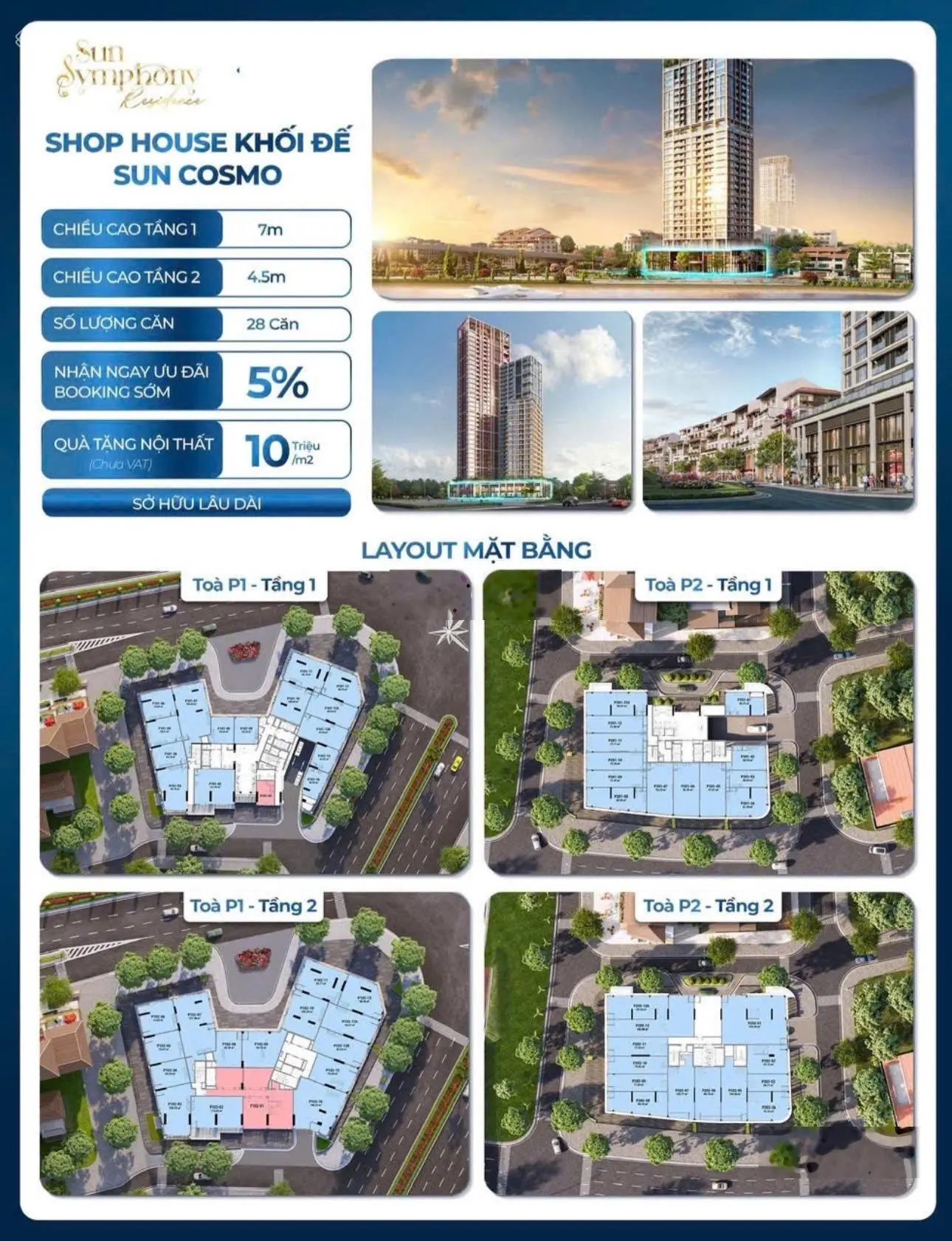 Sun Group mở bán Shophouse Khối đế 2 tầng view sông Hàn Sun Ponte - Cosmo - Symphony Đà Nẵng