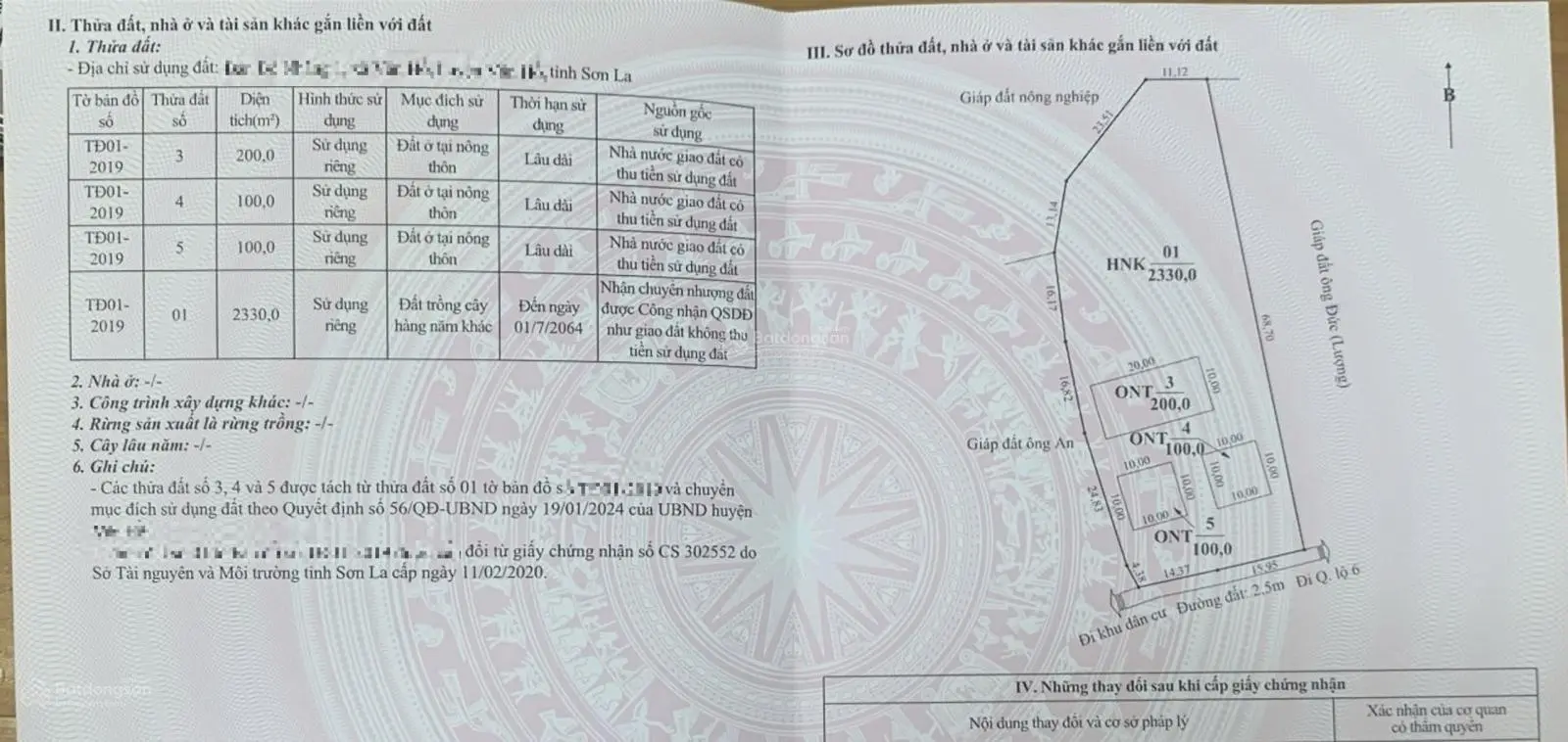 Chính chủ cần bán đất thổ cư, sẵn sổ đỏ vị trí cực đẹp tại Mộc Châu giá chỉ 1,85 tr/m2