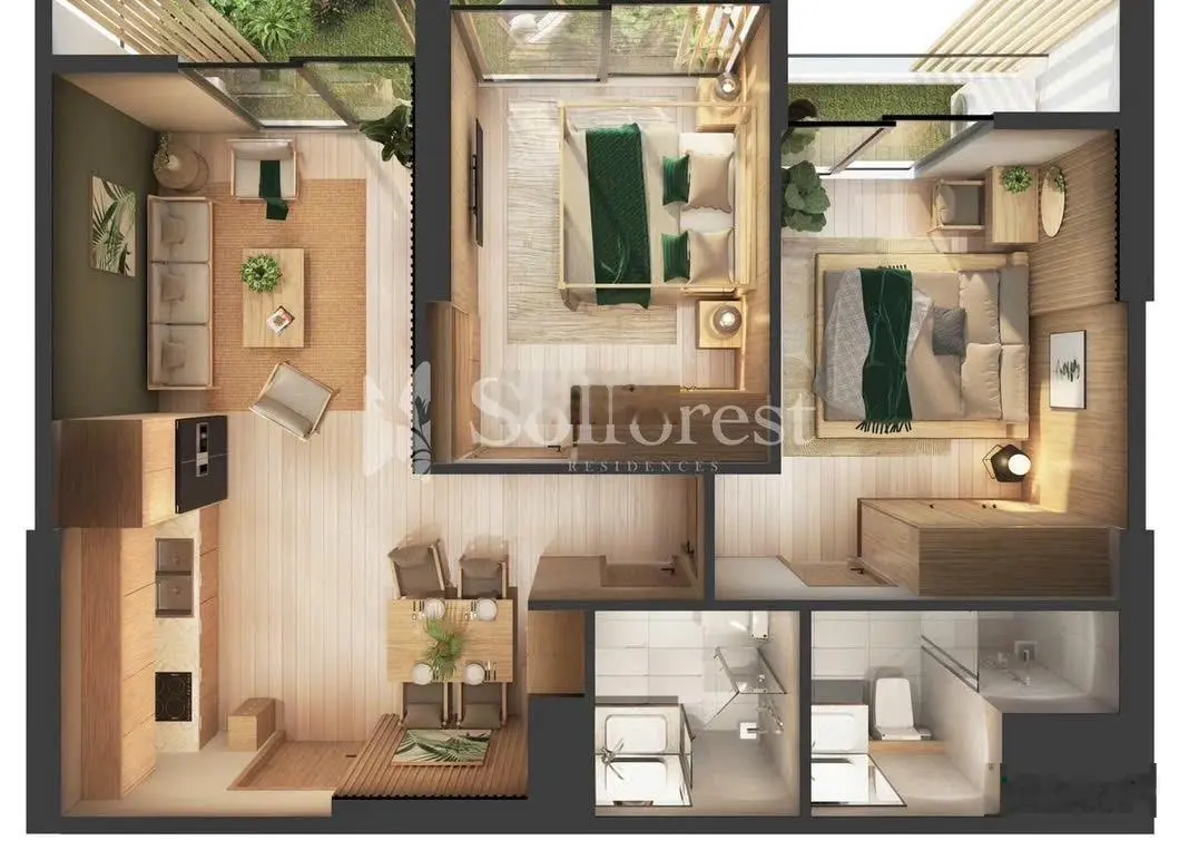 Cần bán nhanh Căn hộ 2PN, giá 3,25 tỷ VND tại Sol Forest Ecopark, Hưng Yên